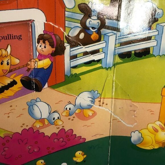 fisher price my little people farm a lift the flap play book cardboard as is - Picture 5 of 11